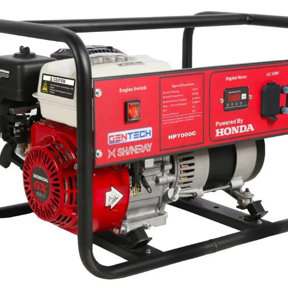 Gentech Honda Petrol Generator – Red/Black (7kVA)