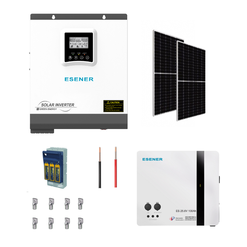 Eserner 3.6kw Solar Kit with 2.56kw Battery 24v