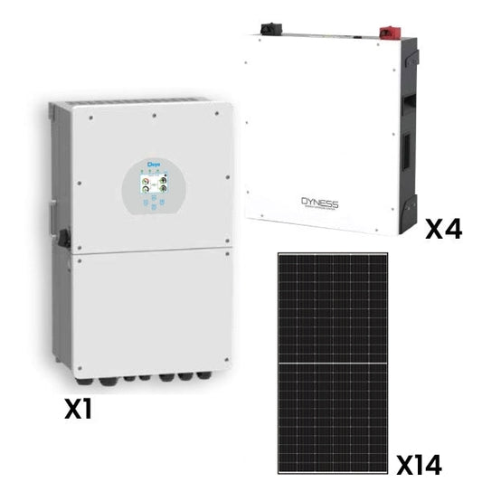 Deye 12kW Solar, Inverter & Battery Combo Deal – 1 X Deye 12kW Inverter (1 Phase), 4 X 5kW Dyness Lithium Ion Battery & 14 X Sunova 585W Solar Panels