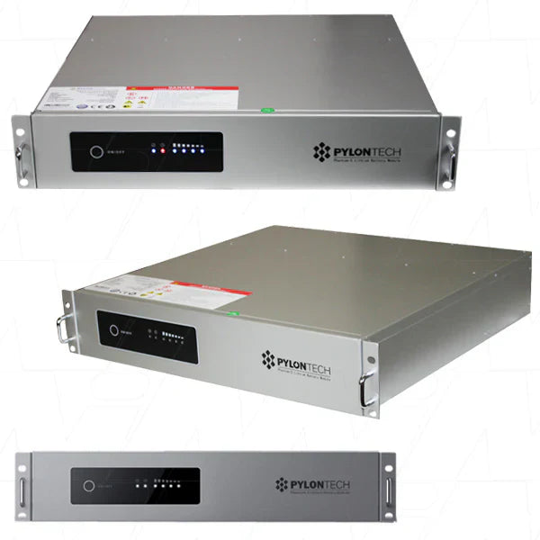 Pylontech LiFePO4 Battery 19″ 48V 50Ah 2400Wh 15S2P Premium Look Rack Mount Metal Enclosure + Cables PHANTOM-S