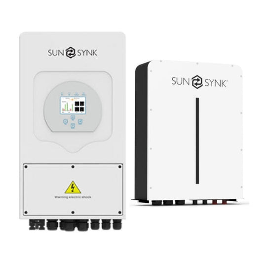 SUNSYNK 5kW Inverter & Battery Combo Deal – 1 X SUNSYNK 5kW Inverter & 1 X 5kW 100Ah 51.2V Lithium Ion Batteries