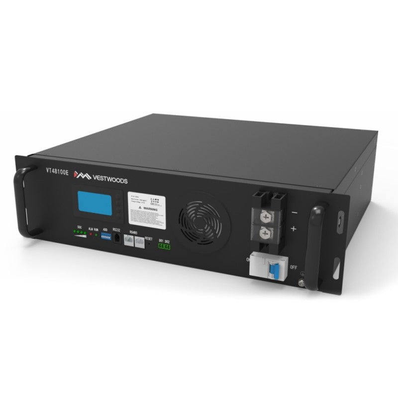 Vestwoods Lithium-ion LifePO4 Battery VT48100E-A2 5.12kWh – 51.2V – 16 Cell- 100Ah 3U LCD No SNMP / up to 10 Year Warranty